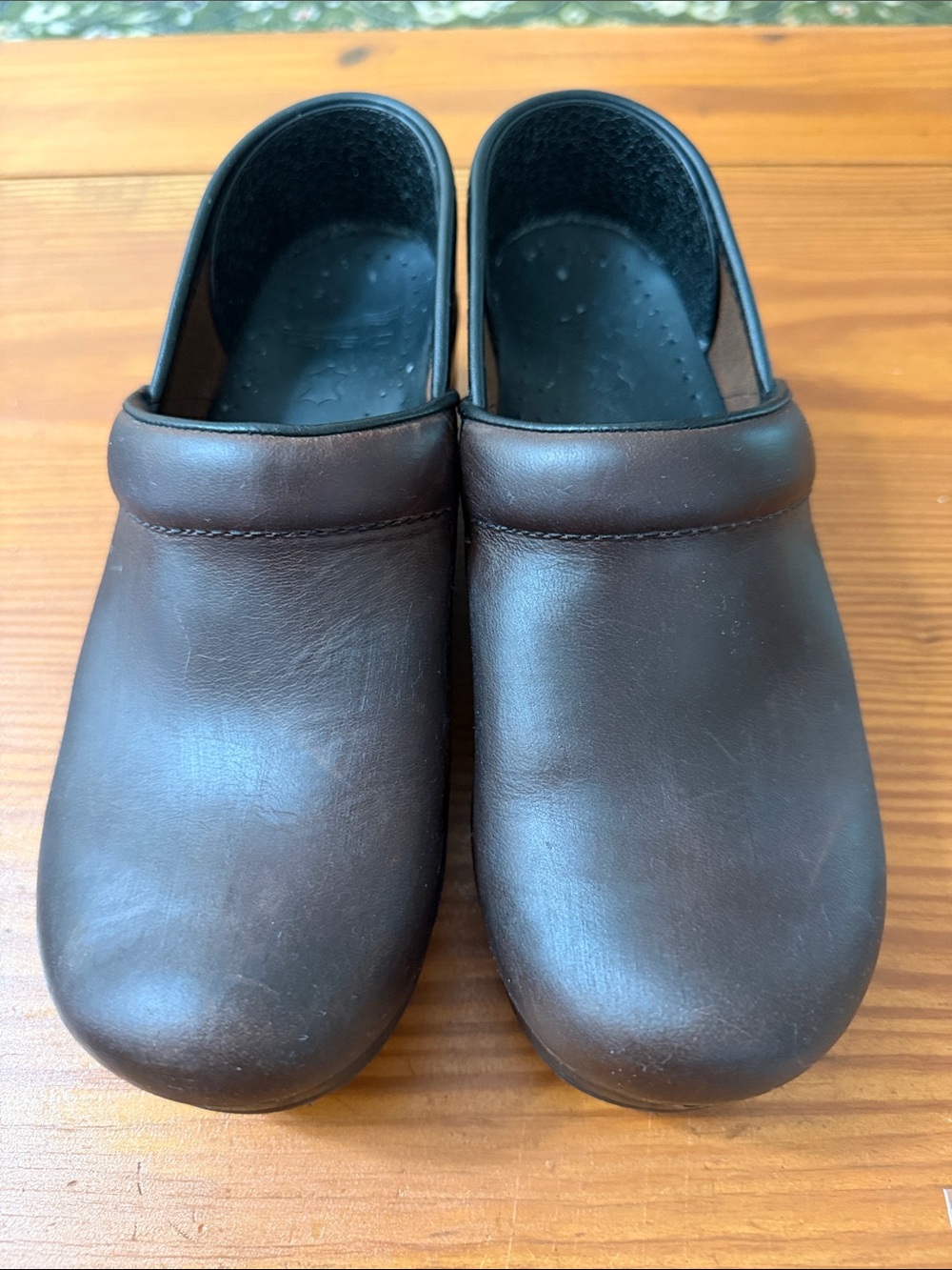 Dansko Brown Slip-On Leather Clogs, size 7